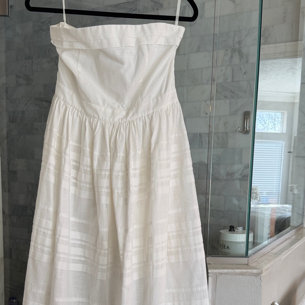 HUNTER BELL Strapless White Dress